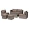 Baxton Studio Haina Modern and Contemporary Grey Fabric Upholstered and 6-Piece Patio Set with Synthetic Rattan 190-11754-ZORO - alternate 6